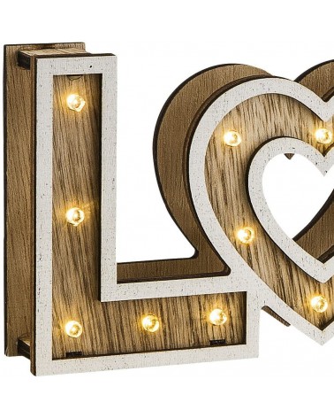 Wooden sign 30cm LED LOVE