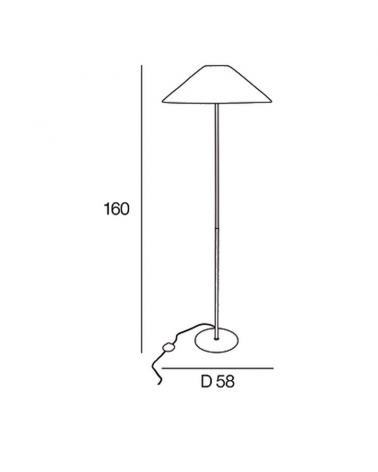 Lámpara de pie 160cm de metal y rafia natural trenzada E27 40W