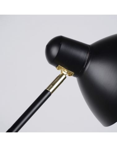 Aplique 17cm de metal acabado negro y latón pantalla orientable E14 40W