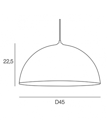 Lámpara de techo 45cm con forma cúpula de metal E27 100W