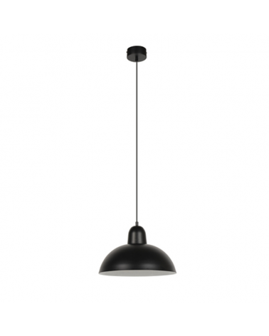 Lámpara de techo 35cm en metal negro con interior de pantalla blanca E27 60W