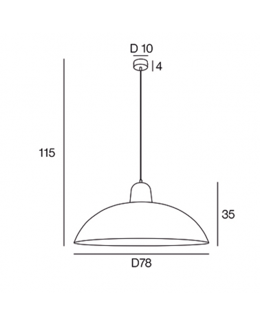 Ceiling lamp 78cm black metal with white lampshade interior E27 60W