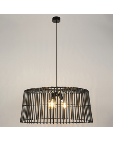 Ceiling lamp 78cm natural bamboo 3 sockets E27 15W