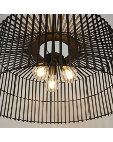 Ceiling lamp 78cm natural bamboo 3 sockets E27 15W