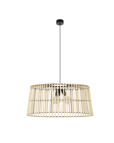 Ceiling lamp 78cm natural bamboo 3 sockets E27 15W