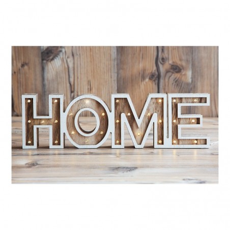 HOME wooden sign 38cm LED