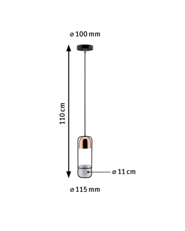 Ceiling lamp 20W GU10 black metal and copper indoor plant