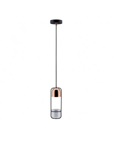Ceiling lamp 20W GU10 black metal and copper indoor plant