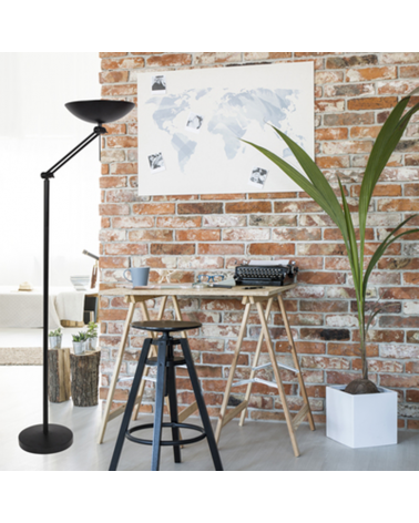 Floor lamp 180cm black metal articulated arm and head R7S 150W