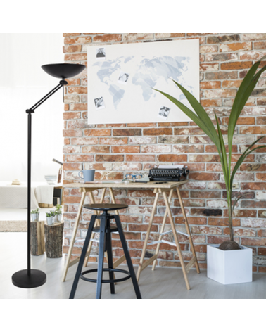 Lámpara de pie 180cm de metal negro brazo y cabeza articulado R7S 150W