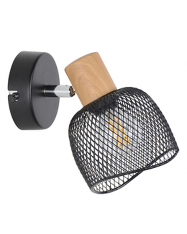 Aplique de pared 10cm pantalla metálica rejilla E14 25W