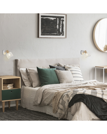 Aplique de pared 10cm pantalla metálica rejilla E14 25W