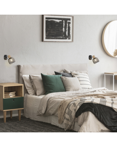 Aplique de pared 10cm pantalla metálica rejilla E14 25W