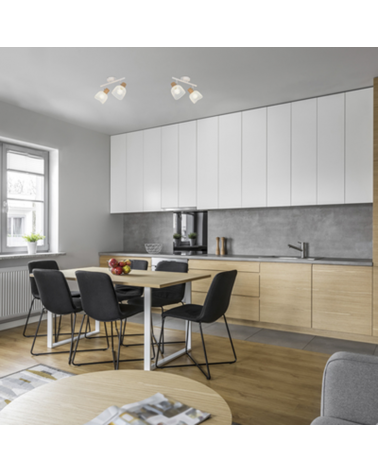 Strip 2 spotlights 31.5cm metal screen grid E14 25W