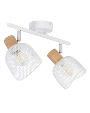 Strip 2 spotlights 31.5cm metal screen grid E14 25W