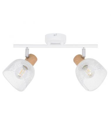 Strip 2 spotlights 31.5cm metal screen grid E14 25W