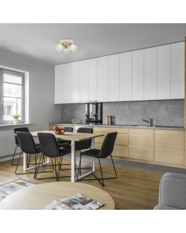 Plafón circular metal 3 focos 22cm pantallas metálicas rejilla E14 25W