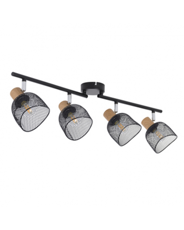 Strip 4 spotlights 22cm metal screens grid E14 25W