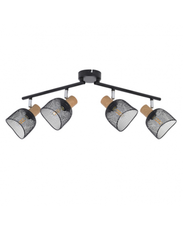 Strip 4 spotlights 22cm metal screens grid E14 25W