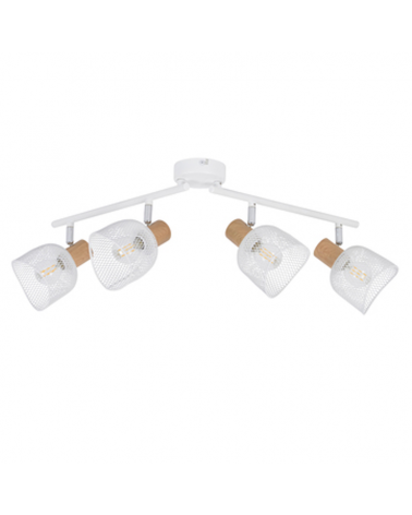 Strip 4 spotlights 22cm metal screens grid E14 25W