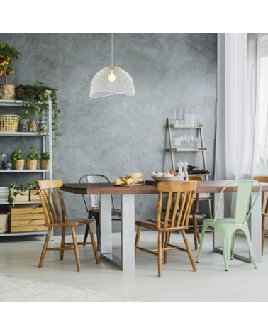 Ceiling lamp 45cm metallic grid shade E27 60W