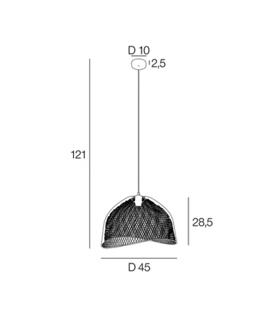 Ceiling lamp 45cm metallic grid shade E27 60W