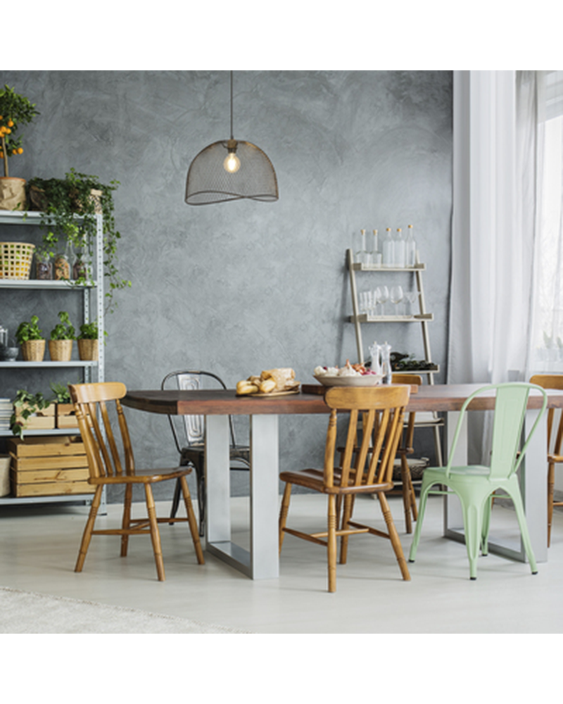 Lámpara de techo 45cm pantalla metálica rejilla E27 60W