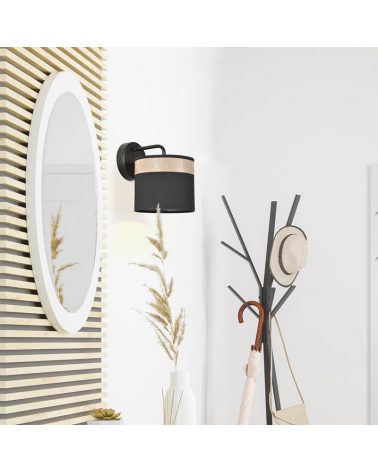 Aplique de pared 15cm pantalla algodón dirección hacia arriba o hacia abajo E14 40W