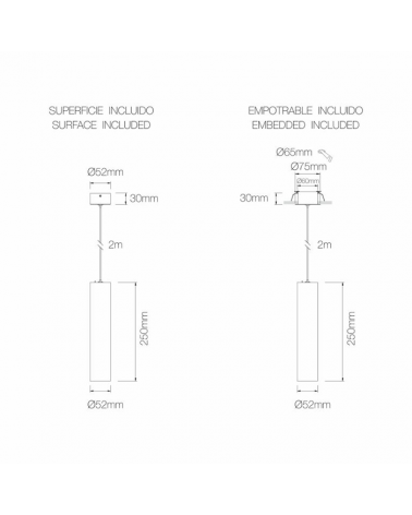 Ceiling lamp white finish cylinder LED 7W 25cm height CCT Switch 2700K/3200K/4000K