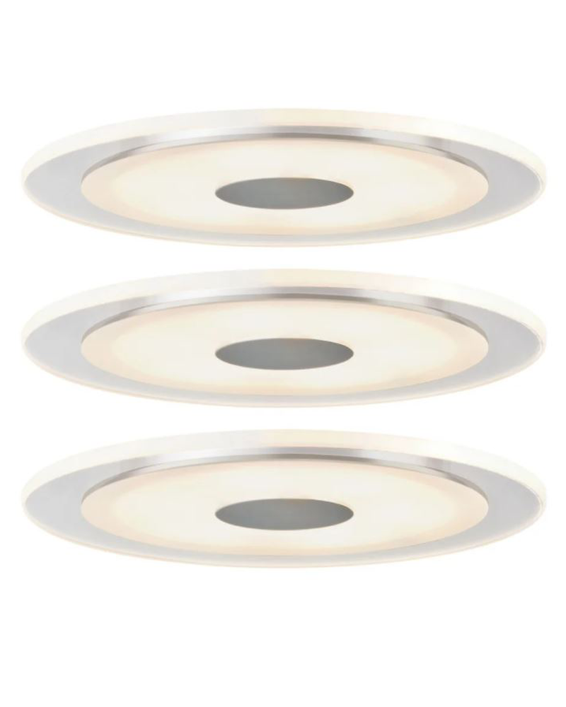 Set of 3 Downlight 15cm recessed LED acrylic and aluminum 6W 3000K 450lm