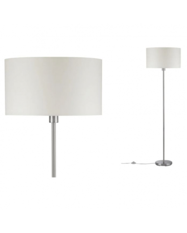 Floor lamp 160cm 60W E27 metal and fabric lampshade