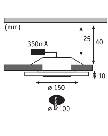 LED Downlight 15cm recessed acrylic and aluminum 6.9W 3000K 655lm