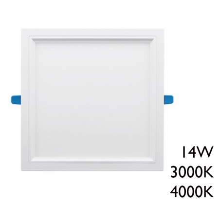 Downlight cuadrado marco blanco LED 50.000h empotrable 14W de 17,5x17,5cm diver extraíble