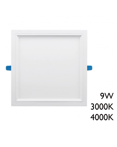 Downlight cuadrado marco blanco LED 50.000h empotrable 9W de 15x15cm diver extraíble