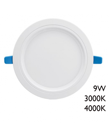 Round downlight white frame LED 50.000 horas recessed 9W 15cm removable driver
