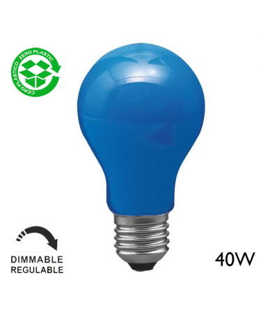 Bombilla incandescente estándar azul 40W E27 230V