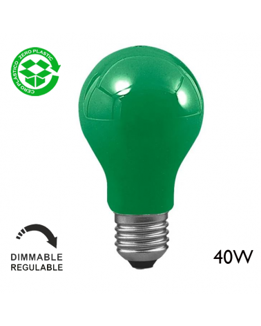 Standard green incandescent bulb 40W E27 230V