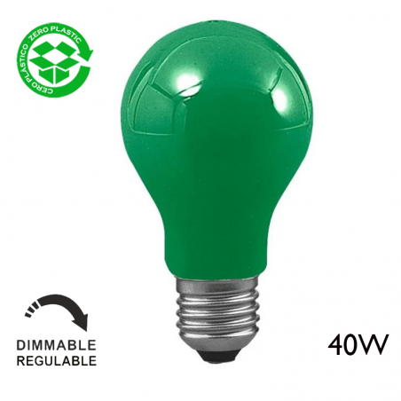 Standard green incandescent bulb 40W E27 230V
