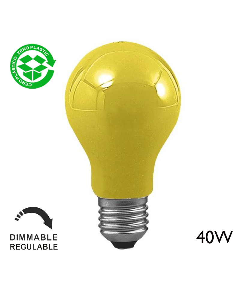 Bombilla incandescente estándar amarilla 40W E27 230V