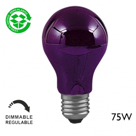 Standard incandescent bulb black light 75W E27 special for parties