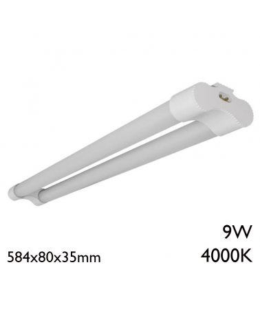 Regleta doble Segmenta LED 9W 4000K 58,4cm