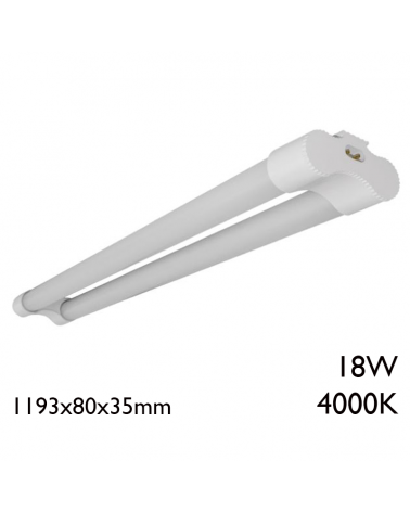 Regleta doble Segmenta LED 18W 4000K 119,3cm
