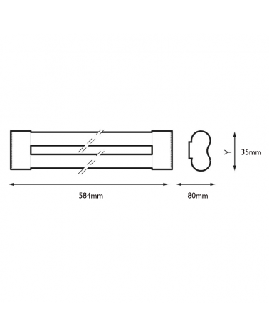 Segmenta LED double strip 9W 4000K 58.4cm