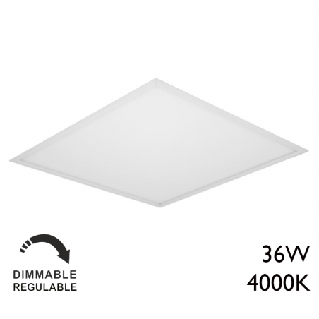 Panel LED de empotrar 36W 60x60cm dimable Dali cuerpo de acero +50.000h IP40