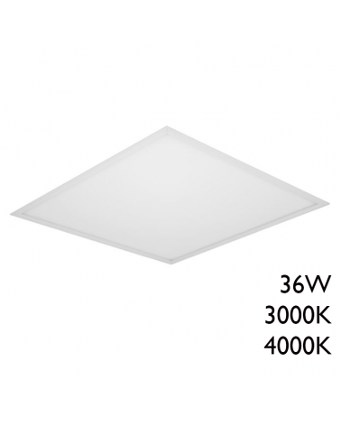 Panel LED de empotrar 36W 60x60cm cuerpo de acero +50.000h IP40