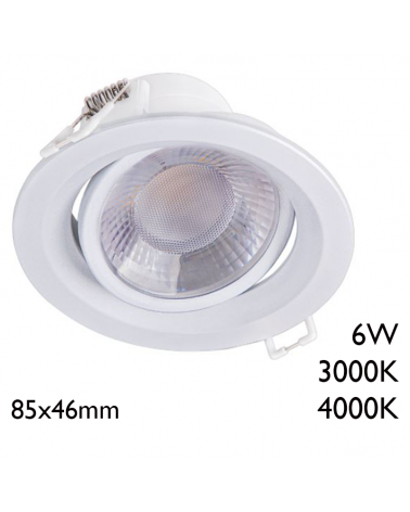 Downlight empotrable LED 6W 25° Blanco