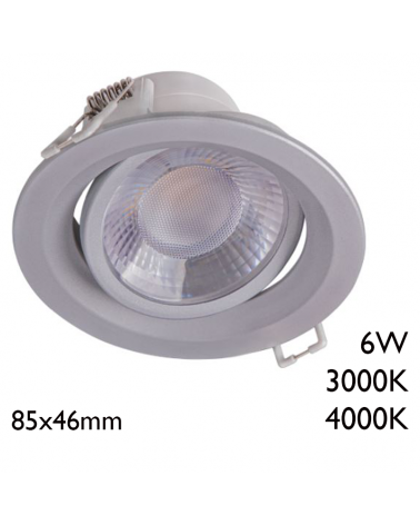 Downlight empotrable LED 6W 25° Gris