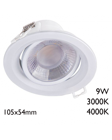 Downlight empotrable LED 9W 25° Blanco