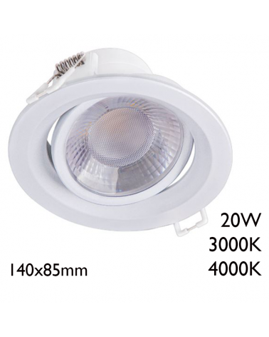 Downlight empotrable LED 20W 25° Blanco