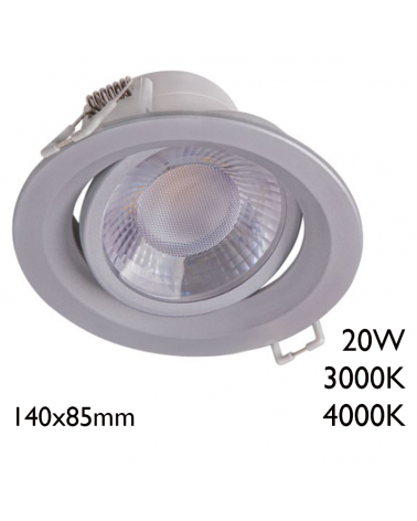 Downlight empotrable LED 20W 25° Gris